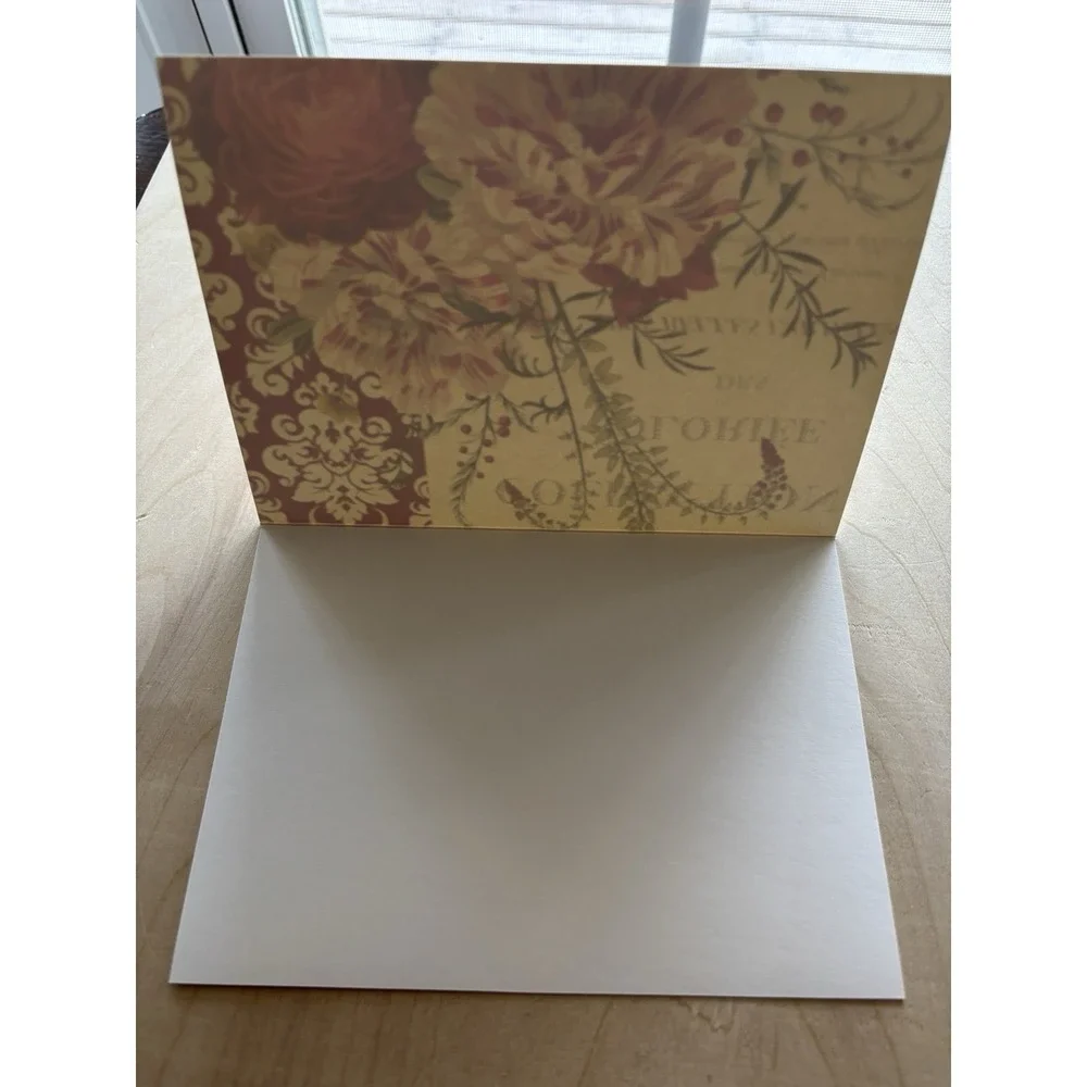 Barnes & Noble Beautiful Note Cards 18 NIB Peppermint Carnations French Floral